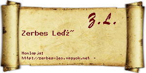 Zerbes Leó névjegykártya